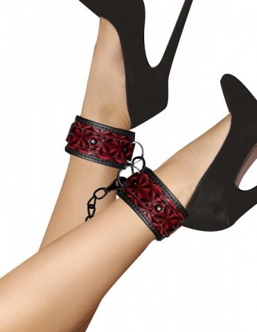 Наножники OUCH!  Luxury Ankle Cuffs черно-красные 00000013901 - фото 42466