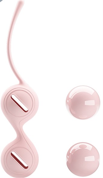 Вагинальные шарики Kegel Tighten UP I со смещённым центром тяжести, светло-розовые, 3,3х16,3см 00000012972 - фото 44938