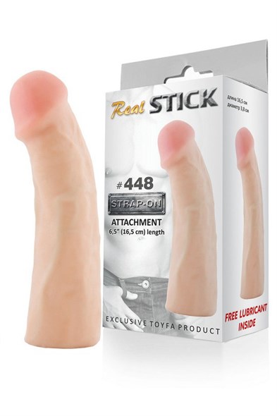 Фаллос-насадка для страпона RealStick #448 телесная, 16,5см 00000009797 - фото 46810