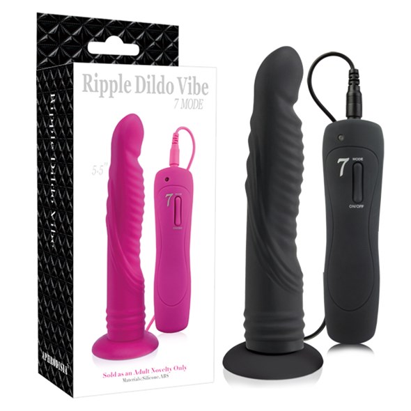 Стап-вибратор Ripple Dildo 5,5' с присоской черный, 7 режимов 00000010957 - фото 46817