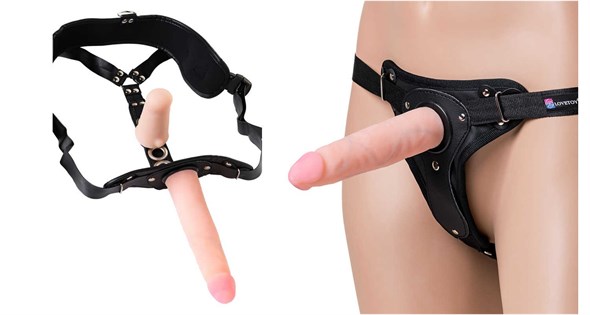 Страпон LoveToy с поясом Harness, с 2 насадками, реалистичный, neoskin, 18 см 01000307419 - фото 51012