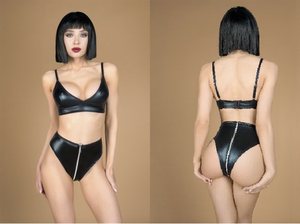 Комплект лиф и трусики с молнией, wetlook, Le Frivole, L/XL 01000308169 - фото 52652