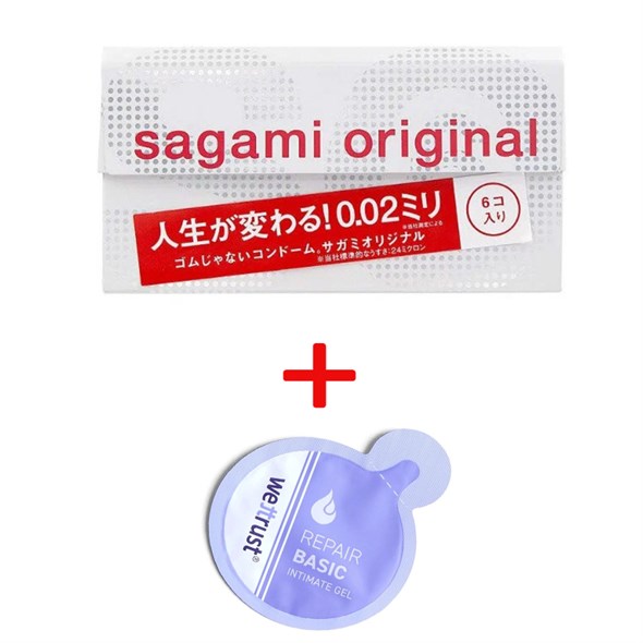 Презервативы Sagami Original 0,02 полиуретан 6шт+Лубрикант Wettrust 2мл 01000309664 - фото 57575