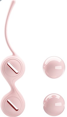 Вагинальные шарики Kegel Tighten UP I со смещённым центром тяжести, светло-розовые, 3,3х16,3см 00000012972