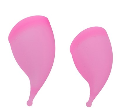 Набор из двух менструальных чаш размером S и L, розовый