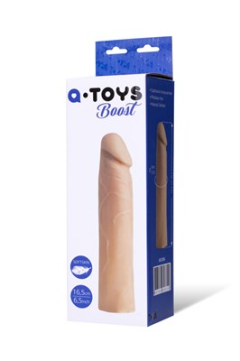 Насадка на пенис закрытая A-Toys из SoftSkin телесный, 16,5 см 00000012632