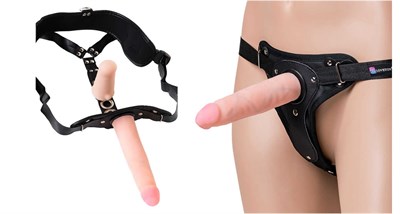 Страпон LoveToy с поясом Harness, с 2 насадками, реалистичный, neoskin, 18 см 01000307419