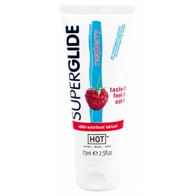 Оральный лубрикант Hot Superglide со вкусом Малины, 75мл