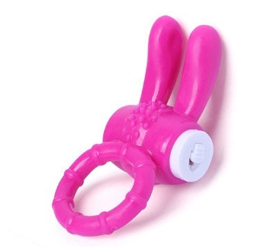 Эрекционное вибро-кольцо 'Кролик' розовый силикон