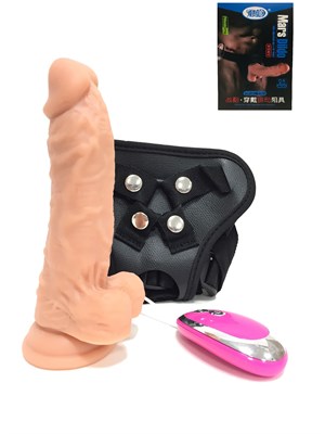 Страпон Mars Dildo Harness Series с вибрацией, 18,5*3,8 см 01000309639