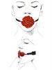 Кляп-роза глухой Black Wolf дизайнерский, красный силикон - фото 58434