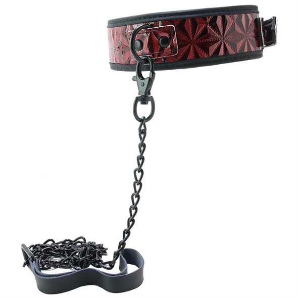 Ошейник Ouch! Luxury Collar with Leash на поводке, черно-красный 00000013903 - фото 42869