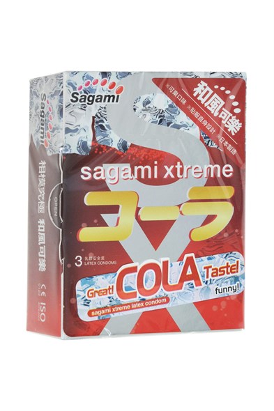 Презервативы Sagami Xtreme Cola аромат колы, сверхтонкий латекс 0,04мк, 3шт 00000015006 - фото 46341