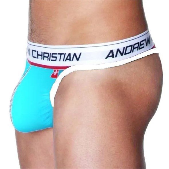 Мужские трусы стринги голубые Andrew Christian размер XL 01000309980 - фото 58665