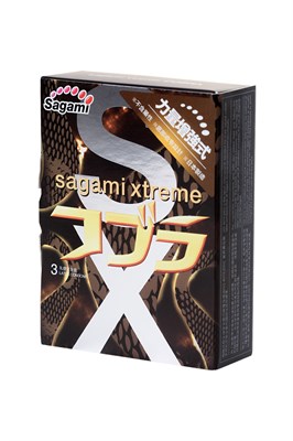 Презервативы Sagami Xtreme Cobra зауженные у основания сверхтонкий латекс 0,04мк, 3шт 00000014988